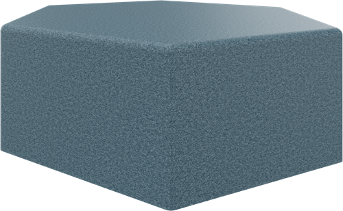 Poef, zeshoek 120 cm, hoogte 48 cm