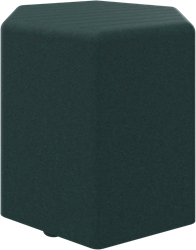 Poef, zeshoek 45 cm, hoogte 48 cm