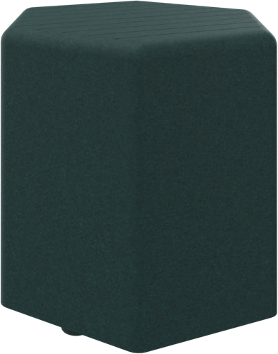 Poef, zeshoek 45 cm, hoogte 48 cm