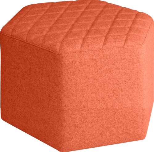 Poef, zeshoek 60 cm, hoogte 48 cm