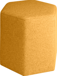 Poef, zeshoek 45 cm, hoogte 60 cm