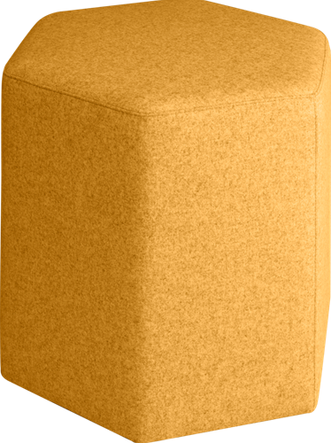 Poef, zeshoek 45 cm, hoogte 60 cm