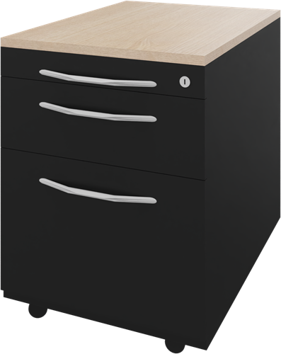 Basic verrijdbaar ladenblok 05, 1 pennenlade en 3 laden, 44 br x 60 dp x 62 hg