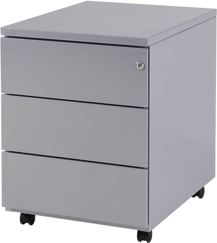 Huislijn rolblok no.02 met pennenbakje 3-laden, metalen top, AL - Aluminium RAL9006