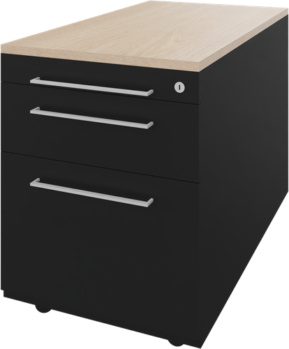 Carré verrijdbaar ladenblok 05, 1 pennenlade, 1 lade en 1 hangmappenlade, 44b x 80d x 62h