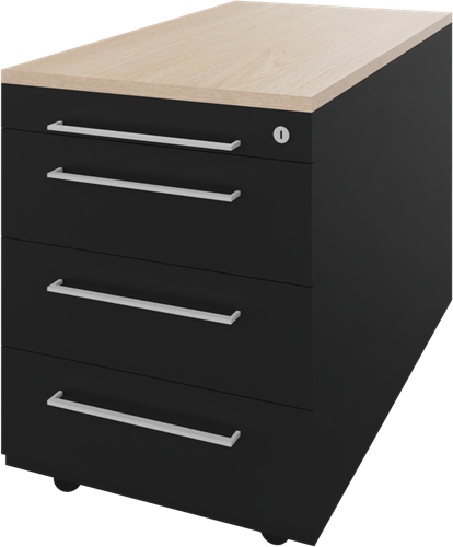 Carré verrijdbaar ladenblok 05, 1 pennenlade en 3 laden, 44b x 80d x 62h