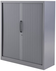 Huislijn Basic roldeurkast 136h x 120b x 43d cm, kunststof lamellen, stalen romp, 3 legborden