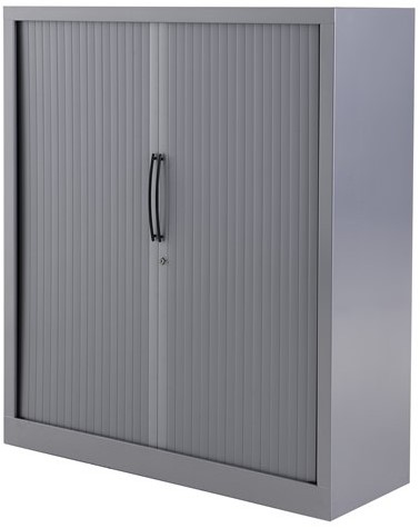 Huislijn Basic roldeurkast 136h x 120b x 43d cm, kunststof lamellen, stalen romp, 3 legborden