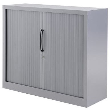 Huislijn Basic roldeurkast 100h x 120b x 43d cm, kunststof lamellen, stalen romp, 2 legborden