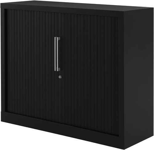 Huislijn Carré roldeurkast 100h x 120b x 43d cm, kunststof lamellen, stalen romp, 2 legborden
