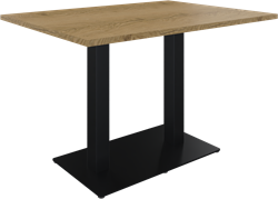 Huislijn kolom tafel recht 120 x 80 cm, 2 x vierkante kolom op rechthoekige voet 80 x 50 cm, hoogte 75 cm