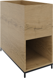 Flexwall plantenkast 2OH op metalen 4-poots sokkel 43 br x 85 hg x 84 dp, 1-vaks dichte achterzijde