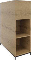 Flexwall plantenkast op metalen 4-poots sokkel 43 br x 124 hg x 90 dp, 4-vaks dichte achterzijde