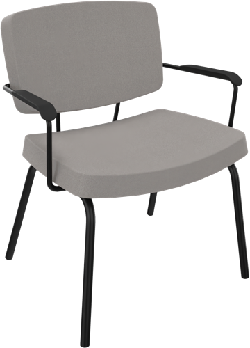 Forza Lounge 4-poots met armleggers, metaal Ø 19/12 mm, lage rug, zithoogte 42 cm