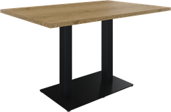 Huislijn kolom tafel recht 140 x 80 cm, 2 x vierkante kolom op rechthoekige voet 80 x 50 cm, hoogte 75 cm