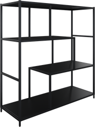 Flexwall frame 124 hg x 119 br x 43 dp, indeling 4-vaks en inclusief 4 legborden asymetrisch