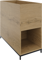 Flexwall plantenkast op metalen 4-poots sokkel 43 br x 85 hg x 90 dp, 2-vaks dichte achterzijde