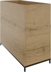 Flexwall plantenkast 2OH op metalen 4-poots sokkel 43 br x 85 hg x 94 dp, 2 x uittreklade