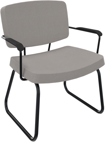 Forza Lounge sledeframe met armleggers, metaal Ø 19/12 mm, lage rug, zithoogte 42 cm