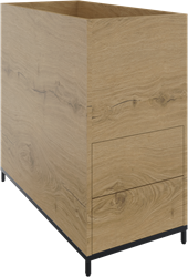 Flexwall plantenkast 2OH op metalen 4-poots sokkel 43 br x 85 hg x 84 dp, 2 x uittreklade