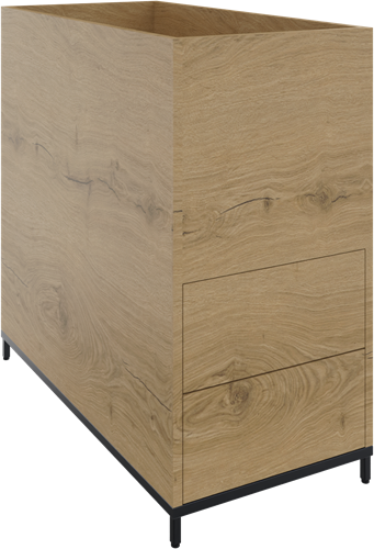 Flexwall plantenkast 2OH op metalen 4-poots sokkel 43 br x 85 hg x 84 dp, 2 x uittreklade