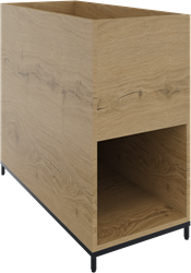 Flexwall plantenkast 2OH op metalen 4-poots sokkel 43 br x 85 hg x 90 dp, 1-vaks dichte achterzijde