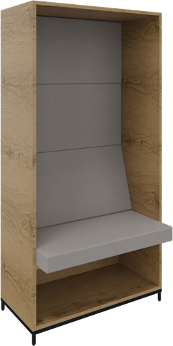 Flexwall zitbank 4 OH op metalen 4-poots sokkel met gesloten bovenzijde incl. zit/rug kussenset