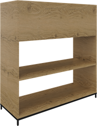 Flexwall plantenbak 3OH op metalen 4-poots sokkel 119 br x 124 hg x 43 dp met 2-vaks volledig open