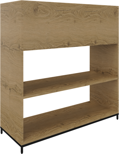 Flexwall plantenbak 3OH op metalen 4-poots sokkel 119 br x 124 hg x 43 dp met 2-vaks volledig open