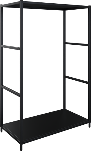 Flexwall frame 124 hg x 80 br x 43 dp, indeling 1-vaks en inclusief 2 legborden