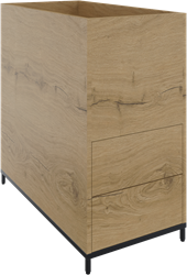 Flexwall plantenkast op 4-poots sokkel 43br x 85hg x 80dp, 2 x uittreklade, push to open