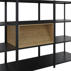 Flexwall inbouw element 76 br x 36 hg x 43 dp, 2x schuine tijdschrift planken, 2-zijdige toegang