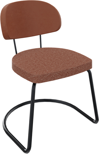 Rondo sledeframe metaal Ø 21/12 mm, lage rug, zithoogte 46 cm