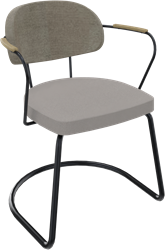 Rondo sledeframe met armleggers, metaal Ø 21/12 mm, lage rug, zithoogte 46 cm