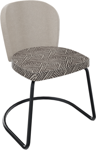 Rondo sledeframe metaal Ø 21/12 mm, hoge rug, zithoogte 46 cm
