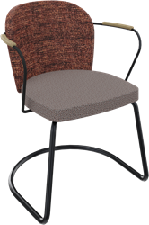 Rondo sledeframe met armleggers, metaal Ø 21/12 mm, hoge rug, zithoogte 46 cm