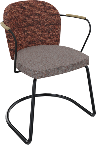 Rondo sledeframe met armleggers, metaal Ø 21/12 mm, hoge rug, zithoogte 46 cm