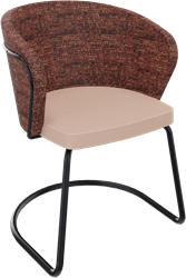 Rondo sledeframe metaal Ø 21/12 mm, hoge brede rug, zithoogte 46 cm