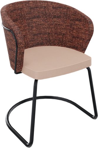 Rondo sledeframe metaal Ø 21/12 mm, hoge brede rug, zithoogte 46 cm