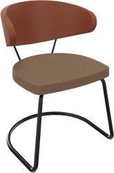 Rondo sledeframe metaal Ø 21/12 mm, lage kuiprug, zithoogte 46 cm
