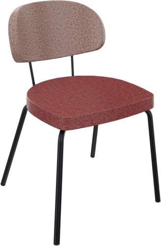 Rondo 4-poots metaal Ø 21/12 mm, lage rug, zithoogte 46 cm