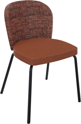 Rondo 4-poots metaal Ø 21/12 mm, hoge rug, zithoogte 46 cm