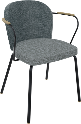 Rondo 4-poots met armleggers, metaal Ø 21/12 mm, hoge rug, zithoogte 46 cm