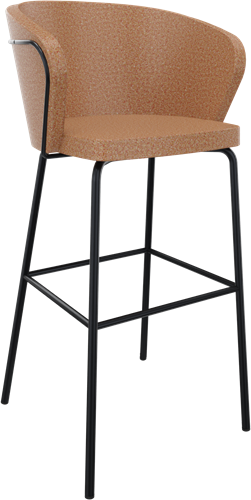 Rondo 4-poots metaal Ø 21/12 mm, hoge brede rug, zithoogte 82 cm