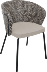 Rondo 4-poots metaal Ø 21/12 mm, hoge brede rug, zithoogte 46 cm