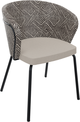 Rondo 4-poots metaal Ø 21/12 mm, hoge brede rug, zithoogte 46 cm