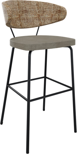 Rondo 4-poots metaal Ø 21/12 mm, lage kuiprug, zithoogte 82 cm