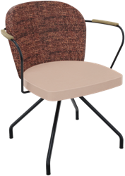 Rondo 4-teens met armleggers, metaal Ø 21/12 mm, hoge rug, zithoogte 46 cm