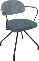 Rondo 4-teens met armleggers, metaal Ø 21/12 mm, lage rug, zithoogte 46 cm