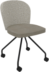 Rondo 4-teens metaal Ø 21/12 mm, verrijdbaar, hoge rug, zithoogte 46 cm